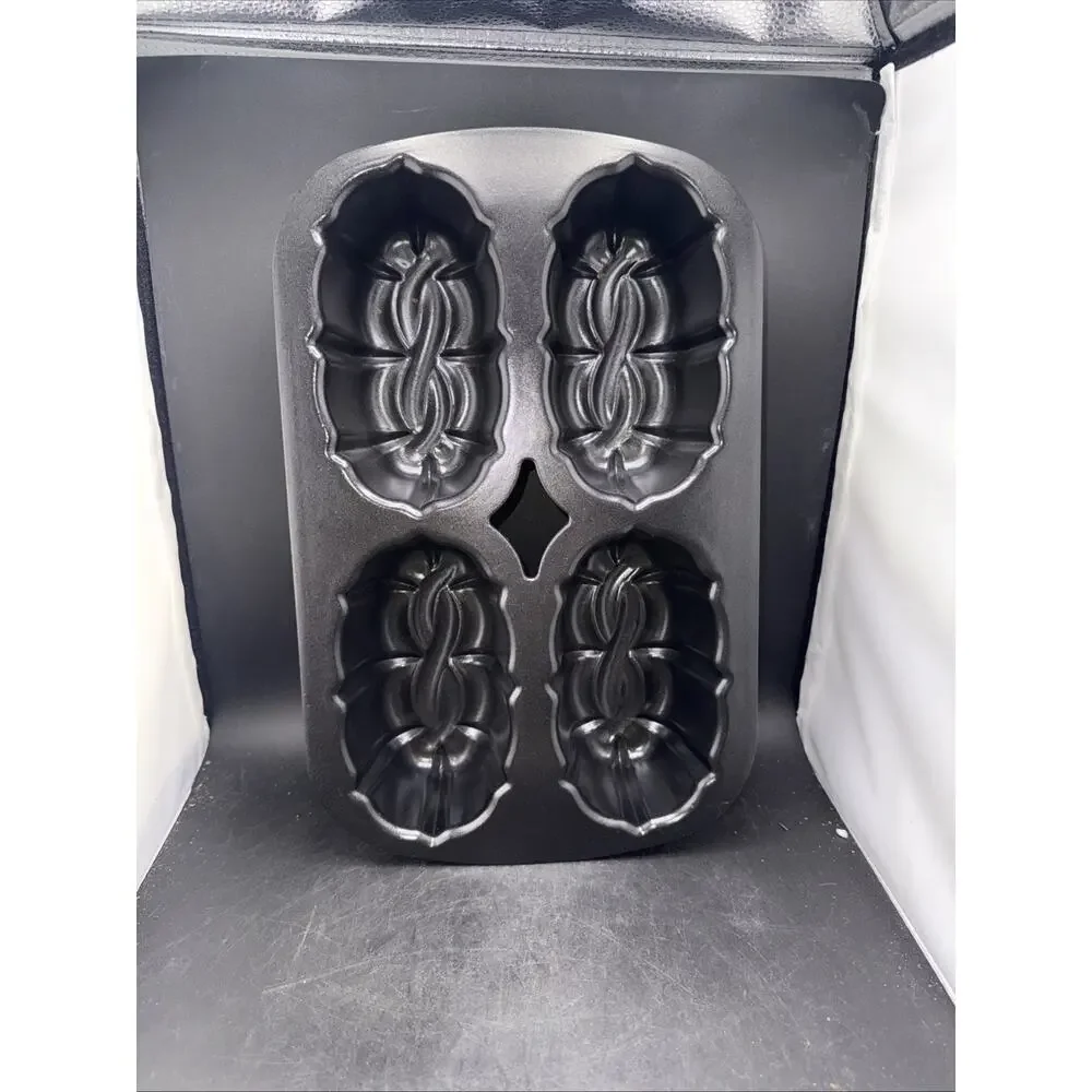 Nordic Ware Celtic Knot Mini Loaf Pan Cast Aluminum Nonstick Made in USA
